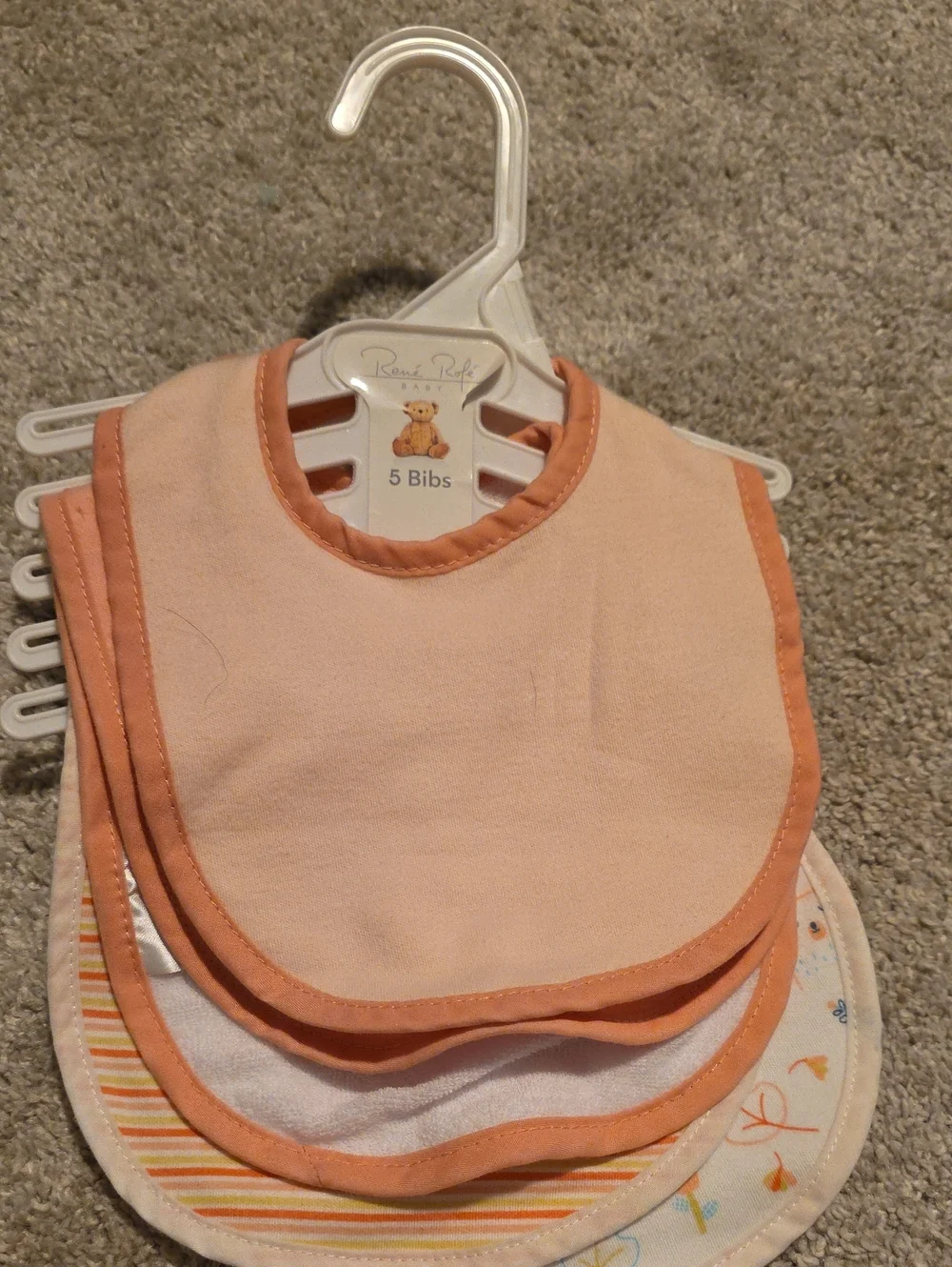 Rene Rofe Pink & Multi Color Baby Bibs - 5 Pack